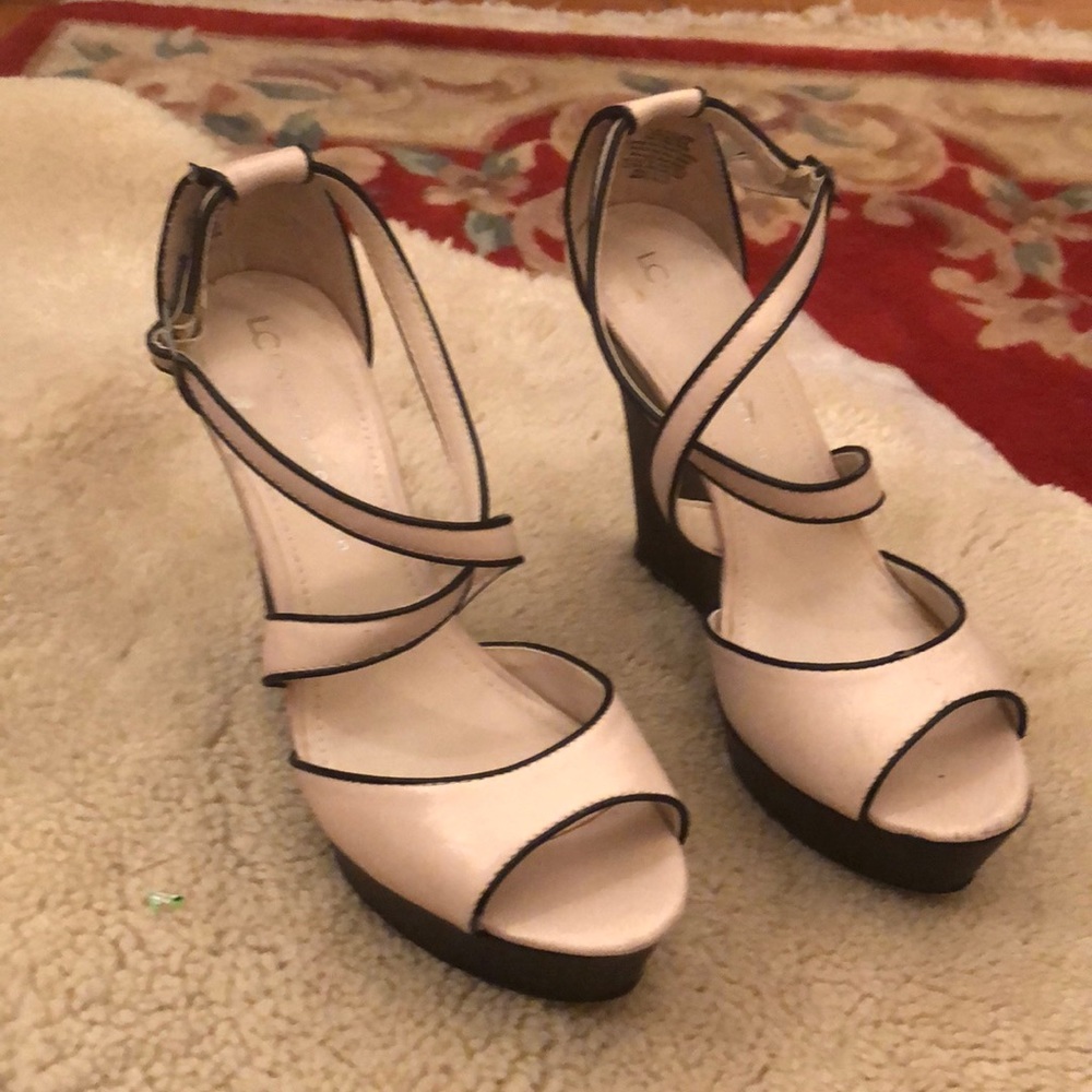 Lauren Conrad HIGH strappy wedges